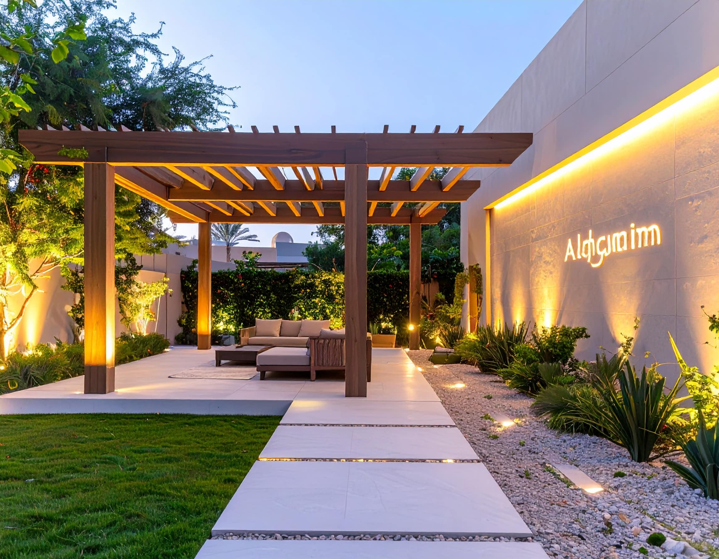 البرجولات و الجلسات الخاريه